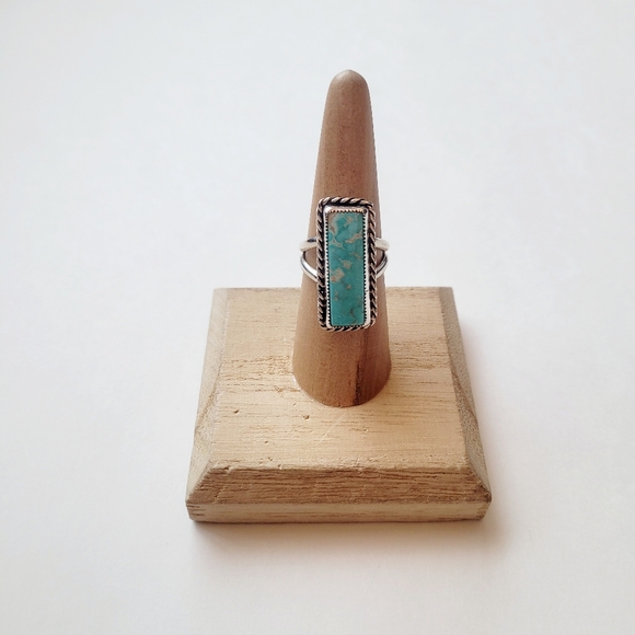 Statement Turquoise Ring Sterling Silver Native American Handmade
